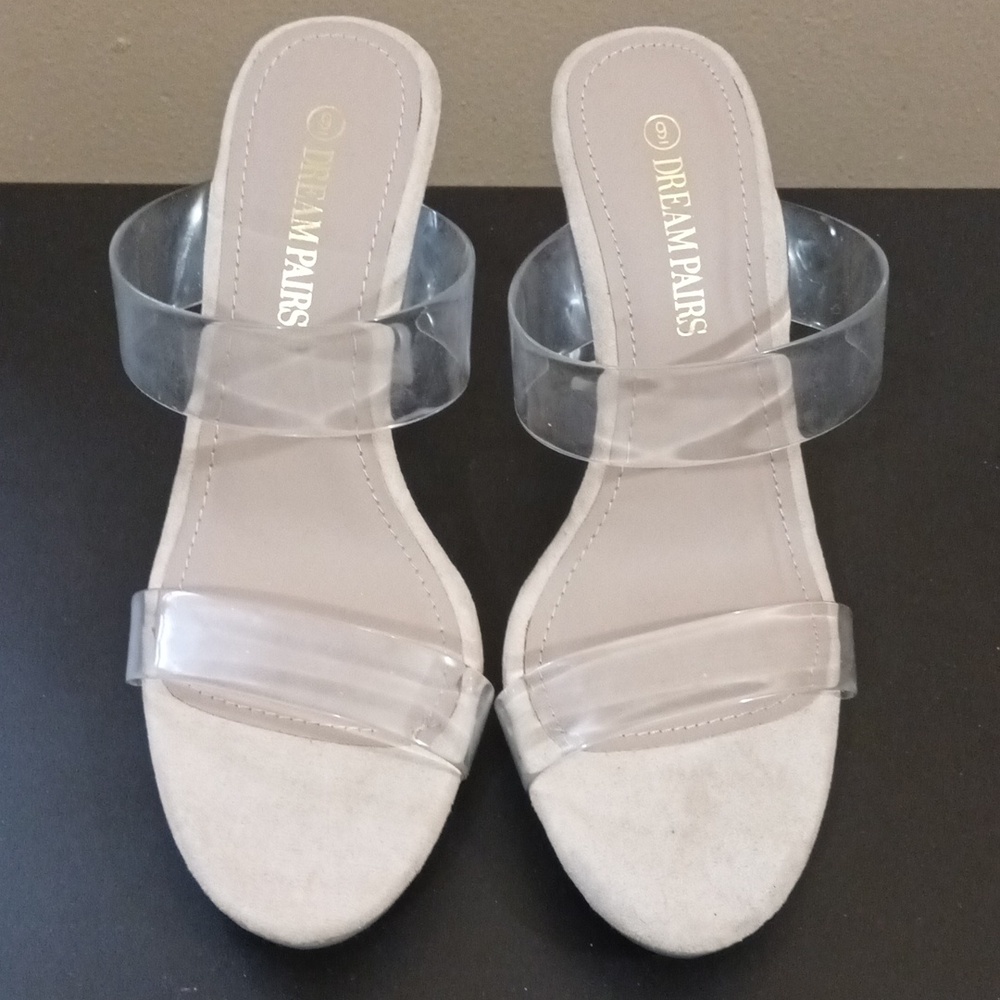 New Women's Size 9 Dream Pairs Clear Slip On Heels - Picture 2 of 6